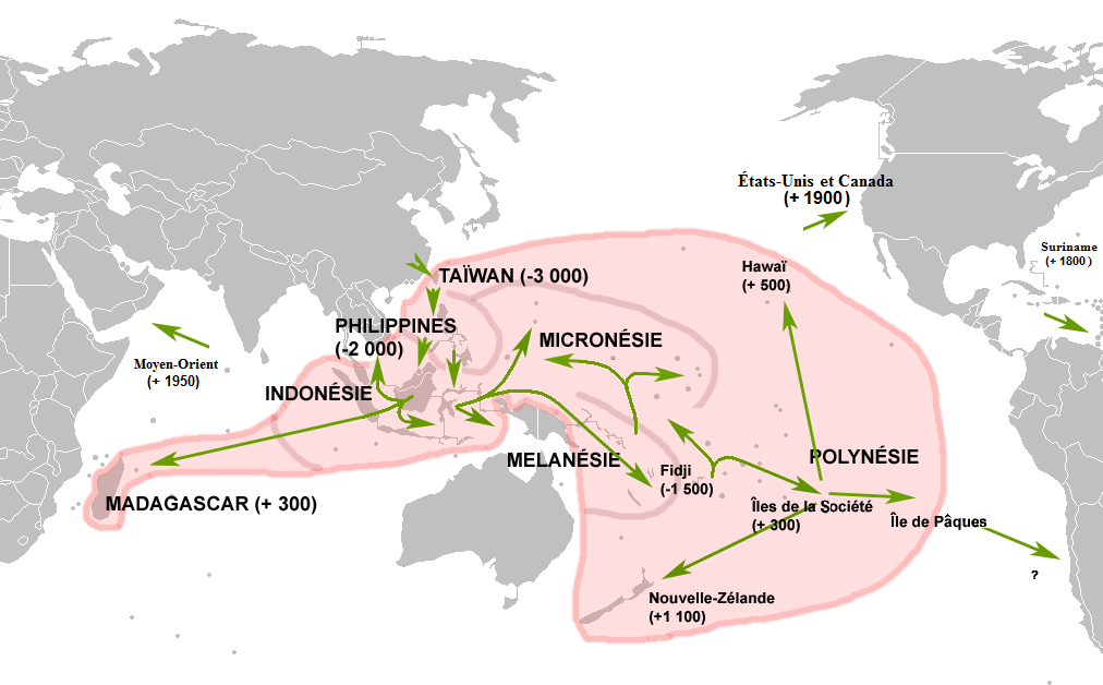 Carte migrations polynesiennes